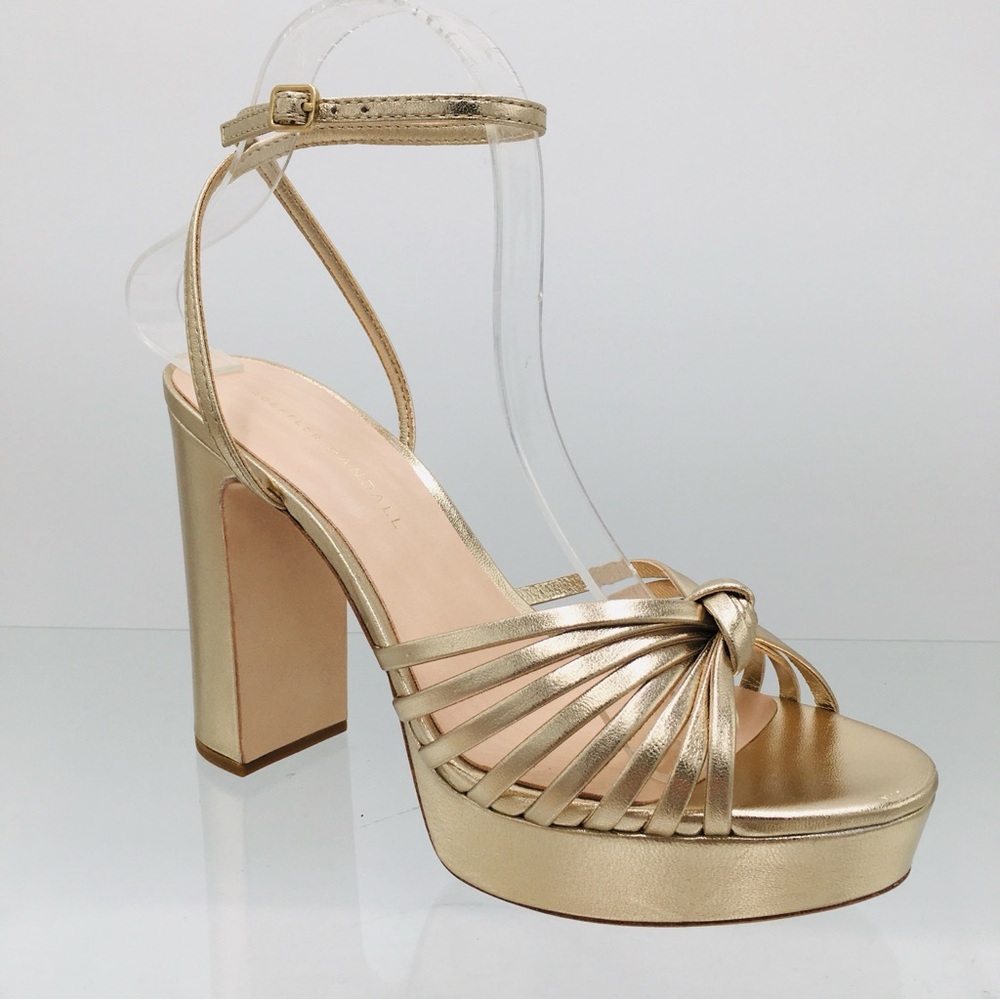 Loeffler Randall Rivka Champagne Heel Sandals Women’s Size 9.5 B Medium